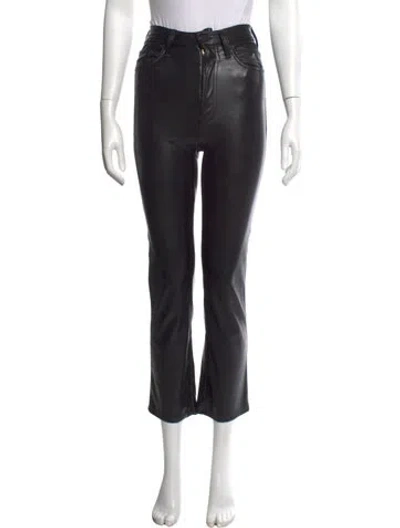 Pre-owned Mother Flared Pants In Black
