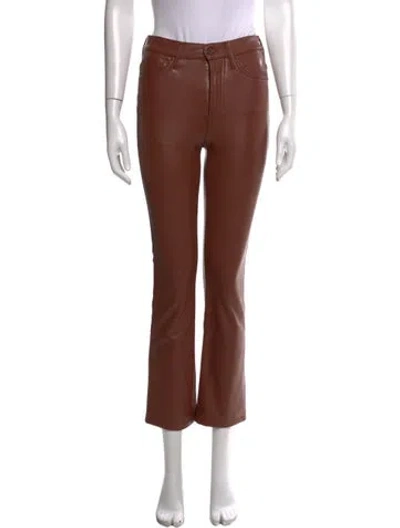 Pre-owned Mother Flared Pants In Brown