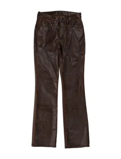 Pre-owned Mother Flared Pants In Brown