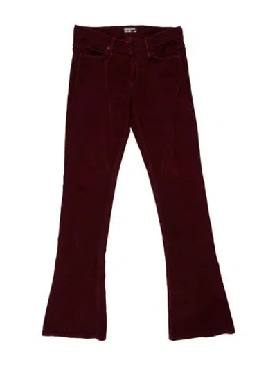 Pre-owned Mother Flared Pants In Burgundy
