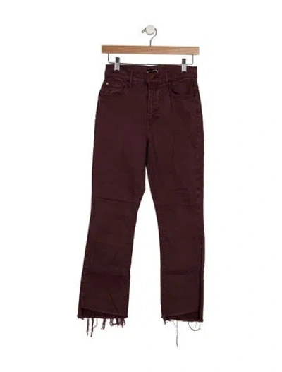 Pre-owned Mother Flared Pants In Burgundy