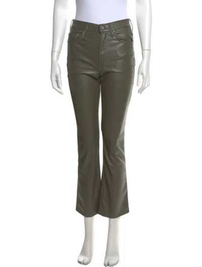Pre-owned Mother Flared Pants In Green