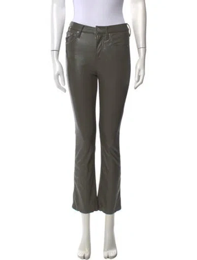 Pre-owned Mother Flared Pants In Green