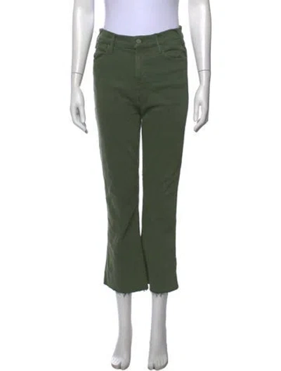 Pre-owned Mother Flared Pants In Green