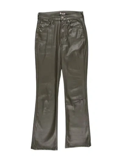 Pre-owned Mother Flared Pants In Green