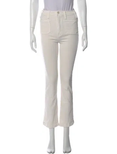 Pre-owned Mother Flared Pants In White