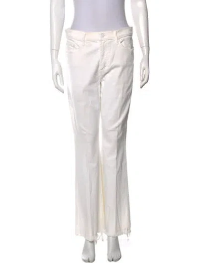 Pre-owned Mother Flared Pants In White