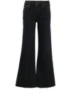 Mother Flared The Roller Fray Jeans In Black