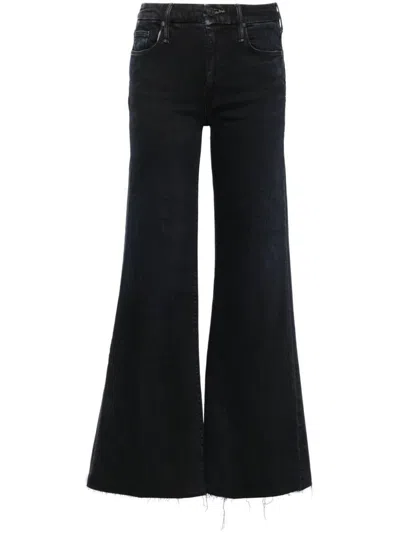 Mother Flared The Roller Fray Jeans In Black