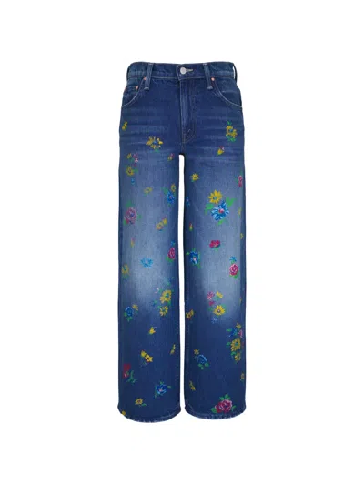 Mother Floral Jeans In Blue