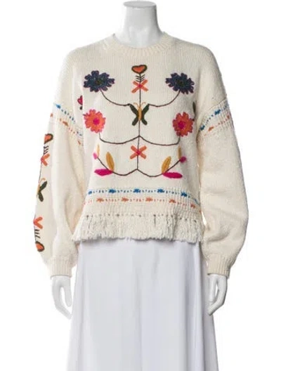 Pre-owned Mother Floral Print Crew Neck Sweater In Neutral