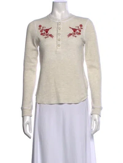 Pre-owned Mother Floral Print Crew Neck Top W/ Tags In Neutral