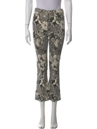 Pre-owned Mother Floral Print Flared Pants In Gray