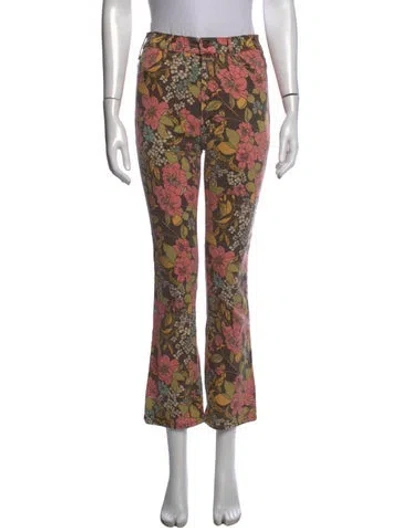 Pre-owned Mother Floral Print Flared Pants In Multicolor