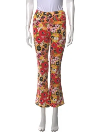 Pre-owned Mother Floral Print Flared Pants W/ Tags In Multicolor