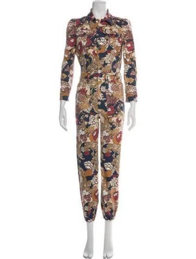 Pre-owned Mother Floral Print Jumpsuit In Blue