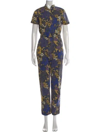 Pre-owned Mother Floral Print Jumpsuit In Yellow