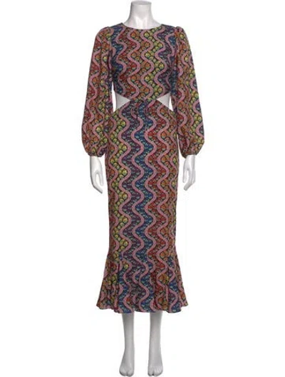 Pre-owned Mother Floral Print Long Dress In Multicolor