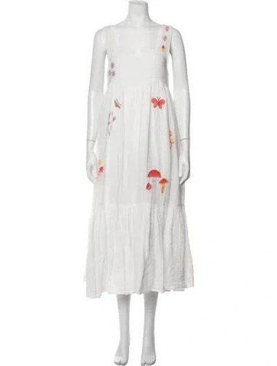 Pre-owned Mother Floral Print Long Dress In Neutrals