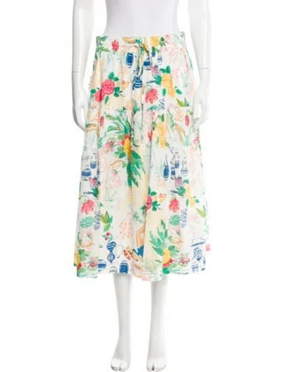 Pre-owned Mother Floral Print Midi Length Skirt In Green
