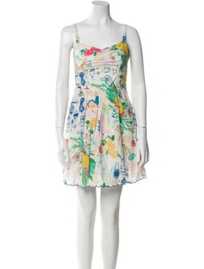 Pre-owned Mother Floral Print Mini Dress In Neutral