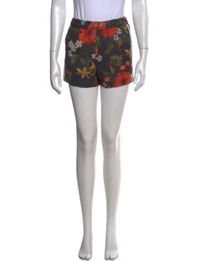 Pre-owned Mother Floral Print Mini Shorts In Gray
