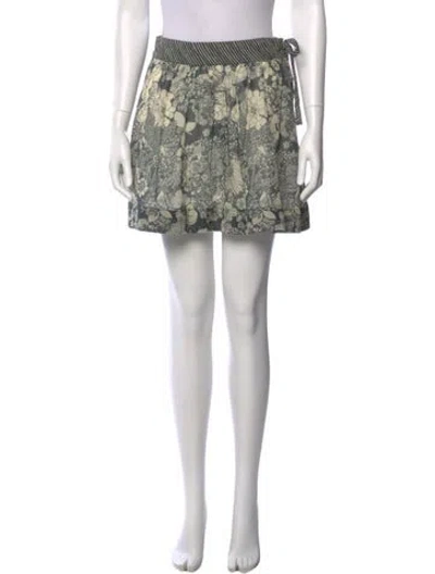 Pre-owned Mother Floral Print Mini Skirt In Blue