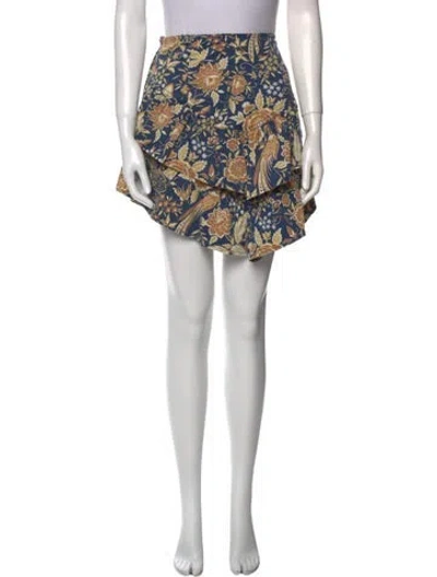 Pre-owned Mother Floral Print Mini Skirt In Blue