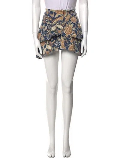 Pre-owned Mother Floral Print Mini Skirt In Blue