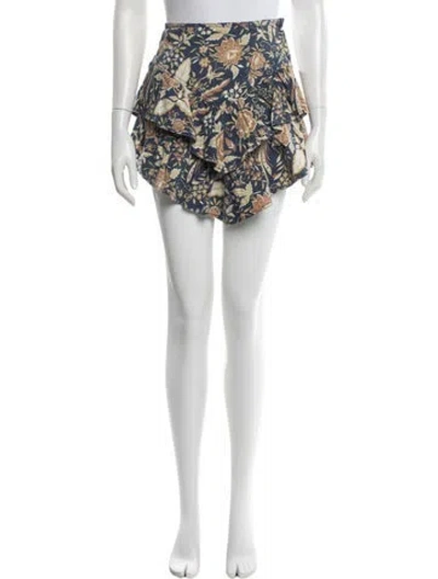 Pre-owned Mother Floral Print Mini Skirt In Blue