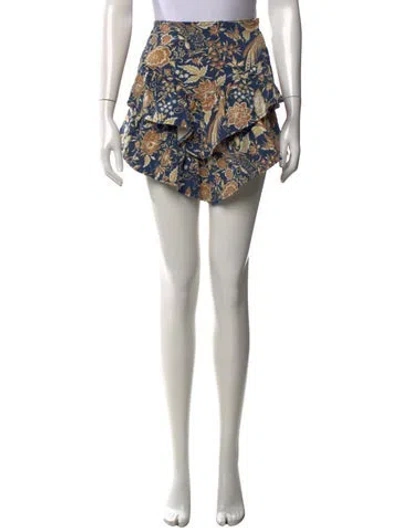Pre-owned Mother Floral Print Mini Skirt In Blue