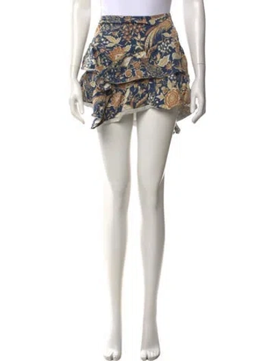 Pre-owned Mother Floral Print Mini Skirt In Blue
