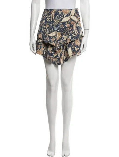 Pre-owned Mother Floral Print Mini Skirt In Blue