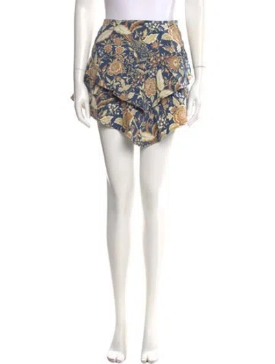 Pre-owned Mother Floral Print Mini Skirt In Neutral