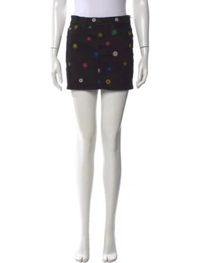 Pre-owned Mother Floral Print Mini Skirt W/ Tags In Blue