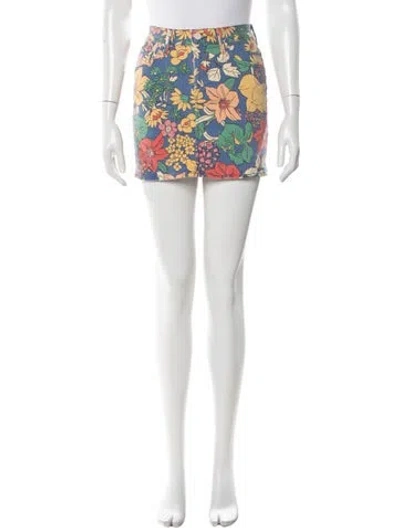 Pre-owned Mother Floral Print Mini Skirt W/ Tags In White