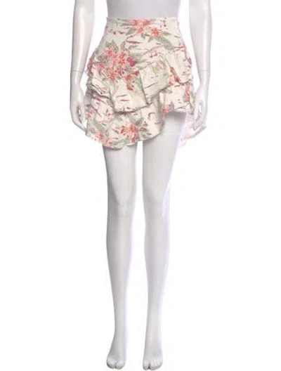 Pre-owned Mother Floral Print Mini Skirt In White