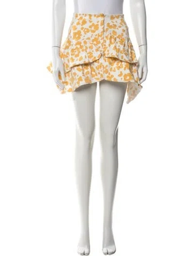Pre-owned Mother Floral Print Mini Skirt In White