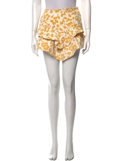 Pre-owned Mother Floral Print Mini Skirt In Yellow