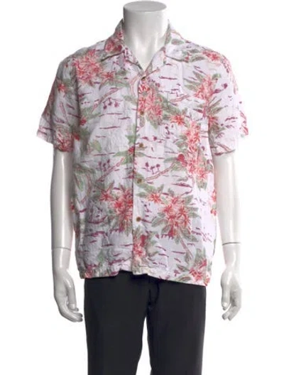 Pre-owned Mother Floral Print Short Sleeve Shirt In White