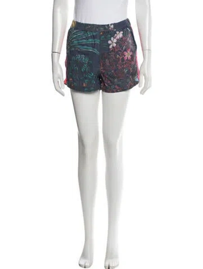 Pre-owned Mother Floral Print Shorts In Blue