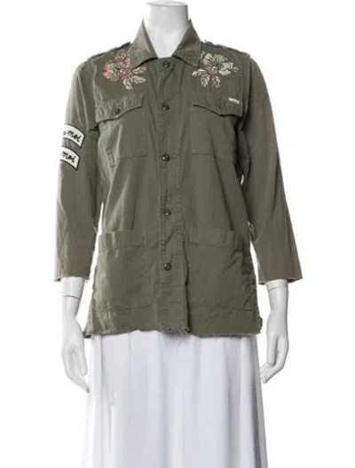 Pre-owned Mother Floral Print Utility Jacket In Green