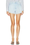 Mother The Flutter Frayed High Waist Flare Denim Shorts In Black