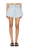 Mother The Flutter Frayed High Waist Flare Denim Shorts In Multi