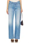 Mother Foldover Dodger Sneak Jean In Light Blue In Blue
