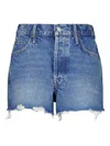 Mother The Main Course Fray Denim Shorts In Chew Toy In Blue