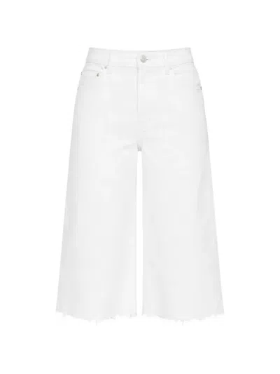 Mother Frayed Denim Shorts In White
