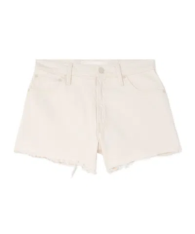 Mother The Dodger Frayed Denim Shorts In Neutral