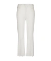 Mother Frayed Detail Trousers In White