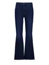 Mother Frayed Flared Jeans In Blue
